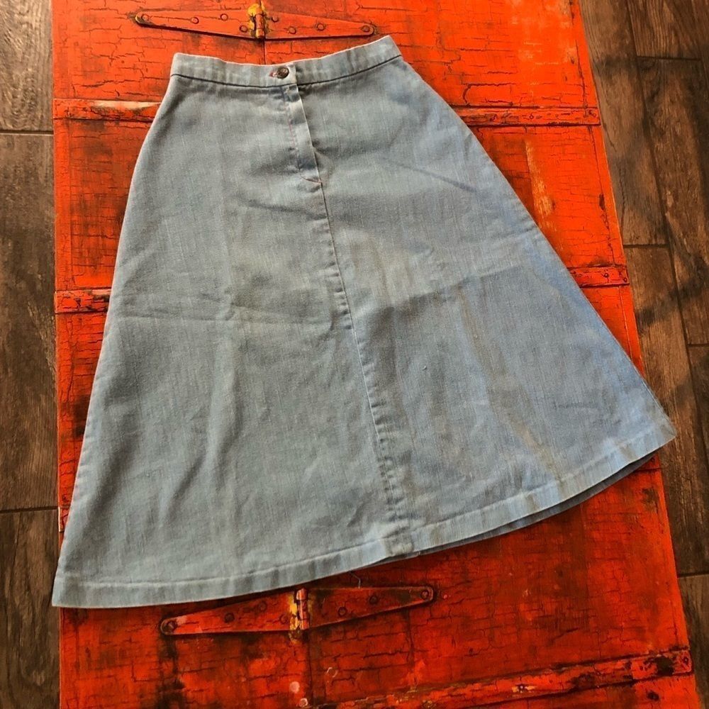 Vintage Vicky Vaughn High Waisted Jean Skirt
